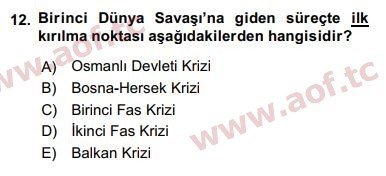 2017 Siyasi Tarih Arasınav 12. Çıkmış Sınav Sorusu