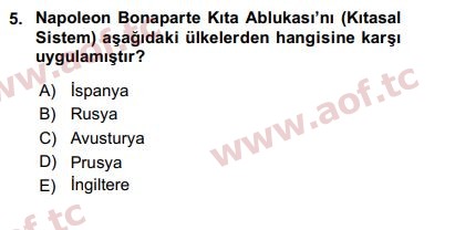 2019 Siyasi Tarih Arasınav 5. Çıkmış Sınav Sorusu