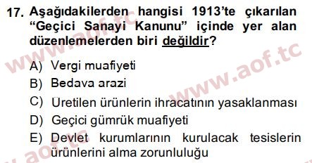 2015 Atatürk İlkeleri ve İnkılap Tarihi 1 Final 17. Çıkmış Sınav Sorusu