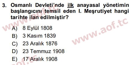 2019 Atatürk İlkeleri ve İnkılap Tarihi 1 Final 3. Çıkmış Sınav Sorusu