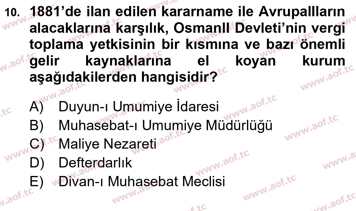  2020 Atatürk İlkeleri ve İnkılap Tarihi 1 Arasınav 10. Çıkmış Sınav Sorusu
