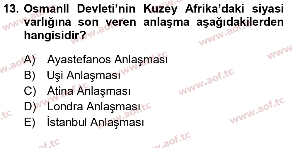  2020 Atatürk İlkeleri ve İnkılap Tarihi 1 Arasınav 13. Çıkmış Sınav Sorusu