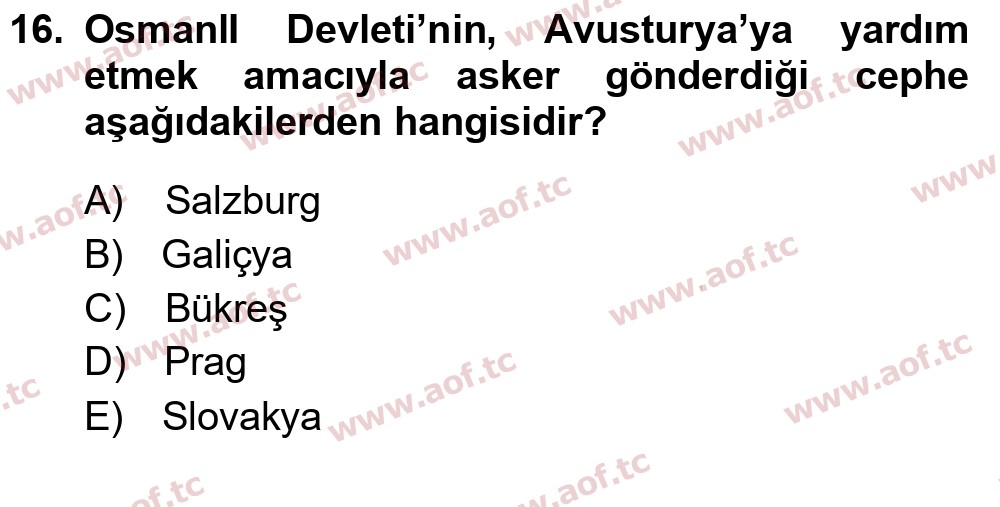  2020 Atatürk İlkeleri ve İnkılap Tarihi 1 Arasınav 16. Çıkmış Sınav Sorusu