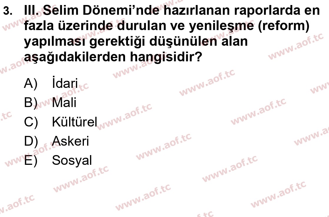  2020 Atatürk İlkeleri ve İnkılap Tarihi 1 Arasınav 3. Çıkmış Sınav Sorusu