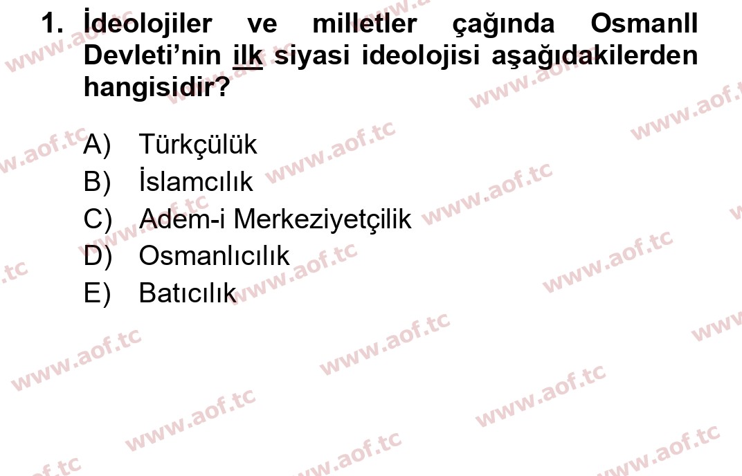  2022 Atatürk İlkeleri ve İnkılap Tarihi 1 Arasınav 1. Çıkmış Sınav Sorusu