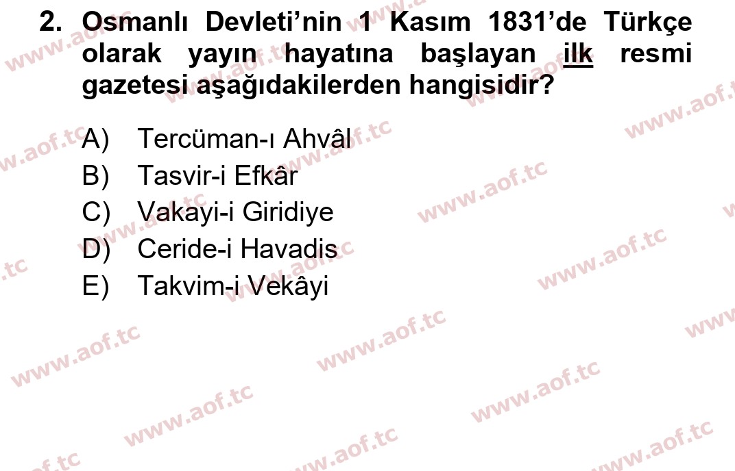  2022 Atatürk İlkeleri ve İnkılap Tarihi 1 Arasınav 2. Çıkmış Sınav Sorusu