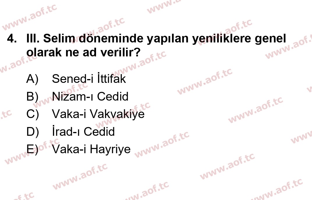  2022 Atatürk İlkeleri ve İnkılap Tarihi 1 Arasınav 4. Çıkmış Sınav Sorusu