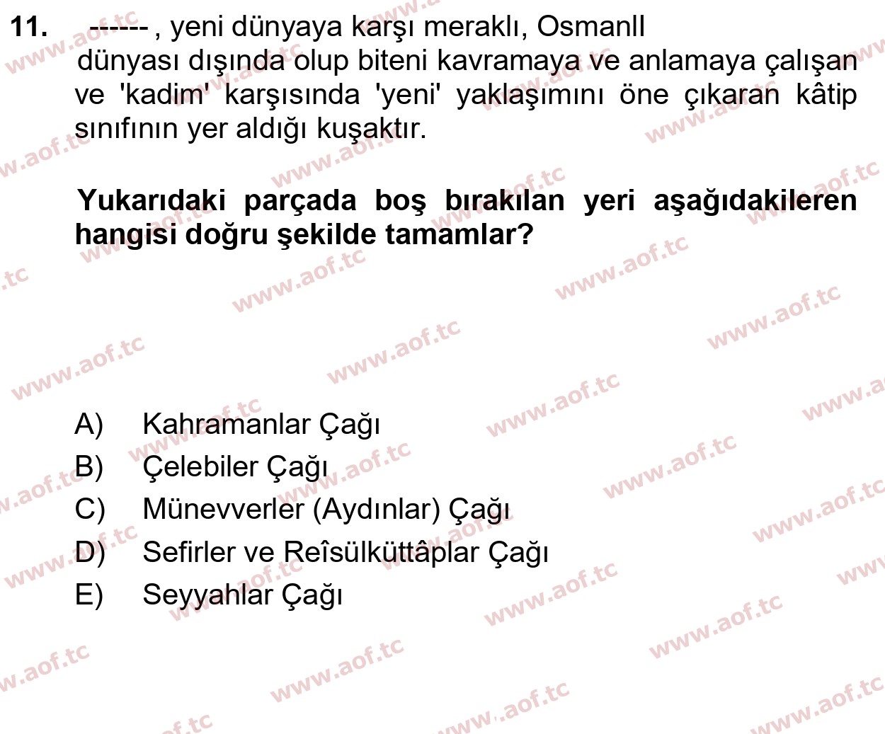  2023 Atatürk İlkeleri ve İnkılap Tarihi 1 Arasınav 11. Çıkmış Sınav Sorusu