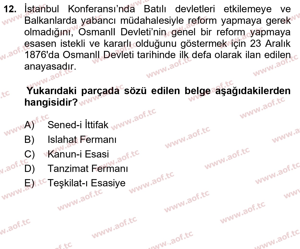  2023 Atatürk İlkeleri ve İnkılap Tarihi 1 Arasınav 12. Çıkmış Sınav Sorusu
