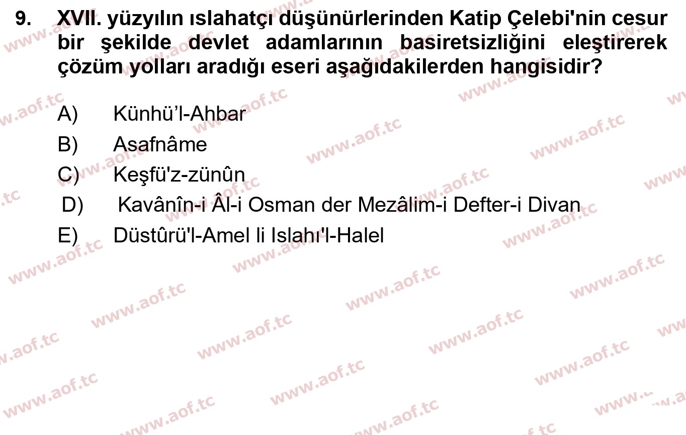  2023 Atatürk İlkeleri ve İnkılap Tarihi 1 Arasınav 9. Çıkmış Sınav Sorusu