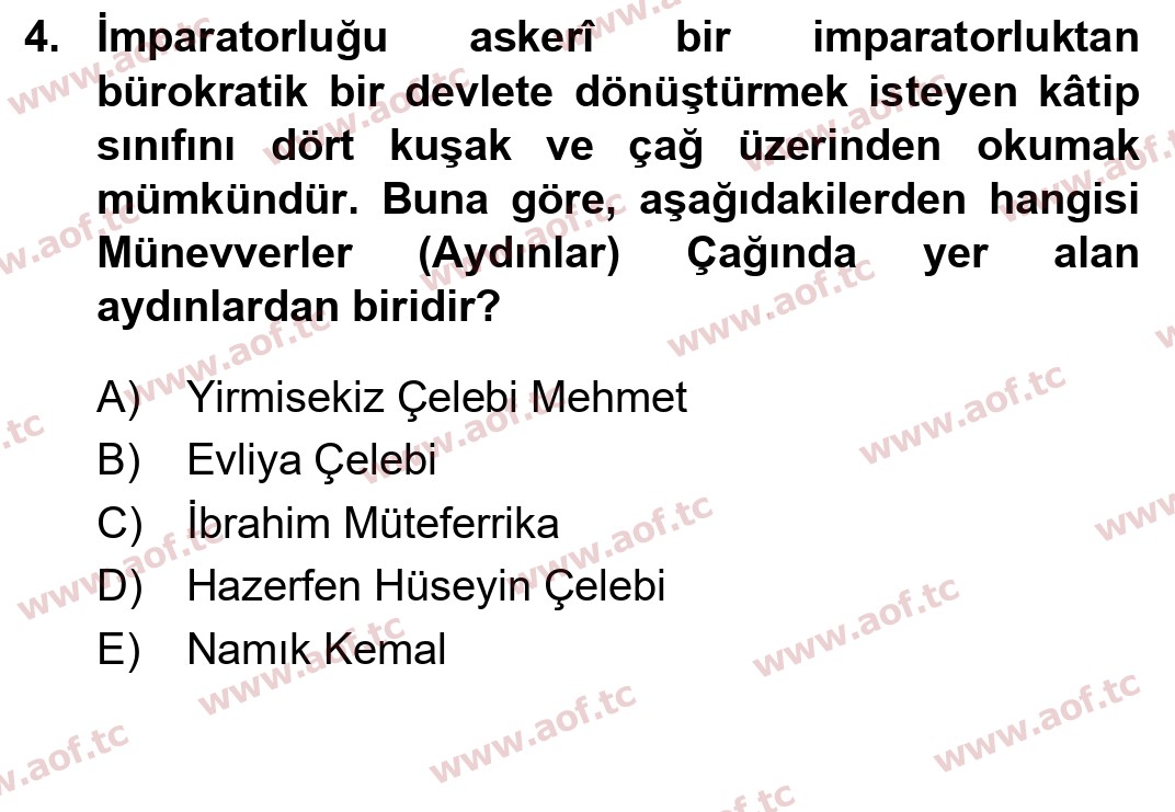 2024 Atatürk İlkeleri ve İnkılap Tarihi 1 Arasınav 4. Çıkmış Sınav Sorusu