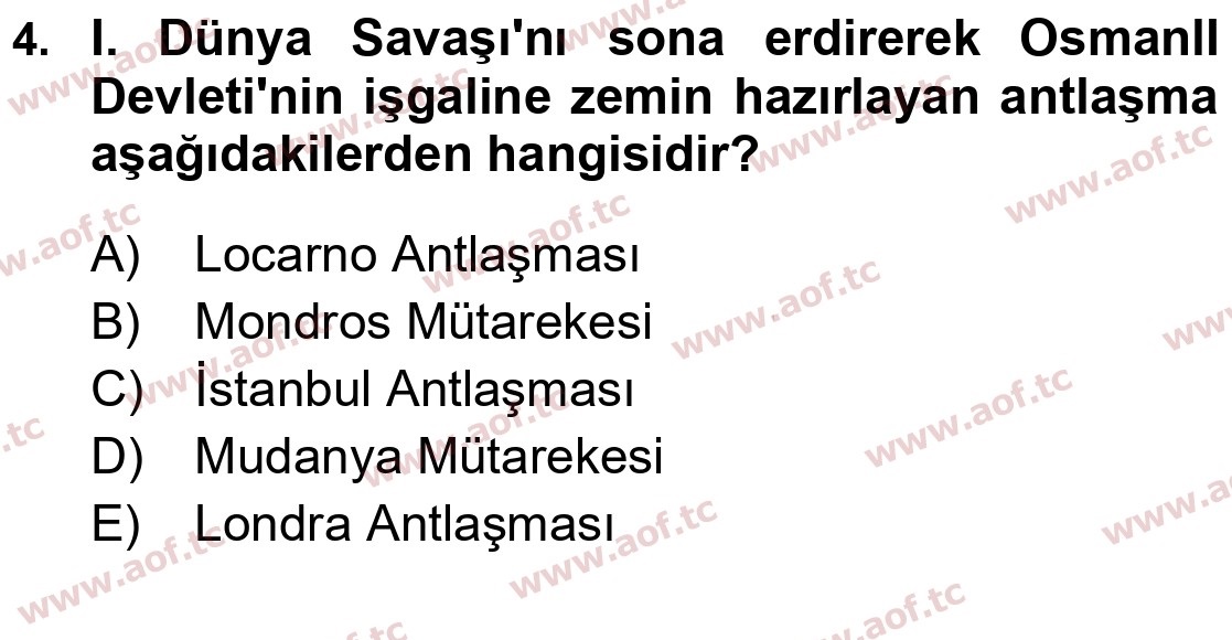 2025 Atatürk İlkeleri ve İnkılap Tarihi 1 Arasınav 4. Çıkmış Sınav Sorusu