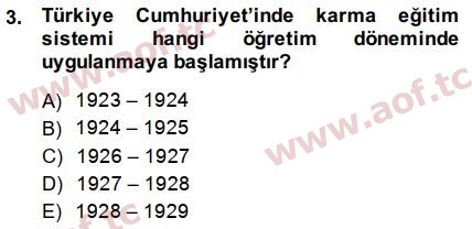 2015 Atatürk İlkeleri ve İnkılap Tarihi 2 Final 3. Çıkmış Sınav Sorusu