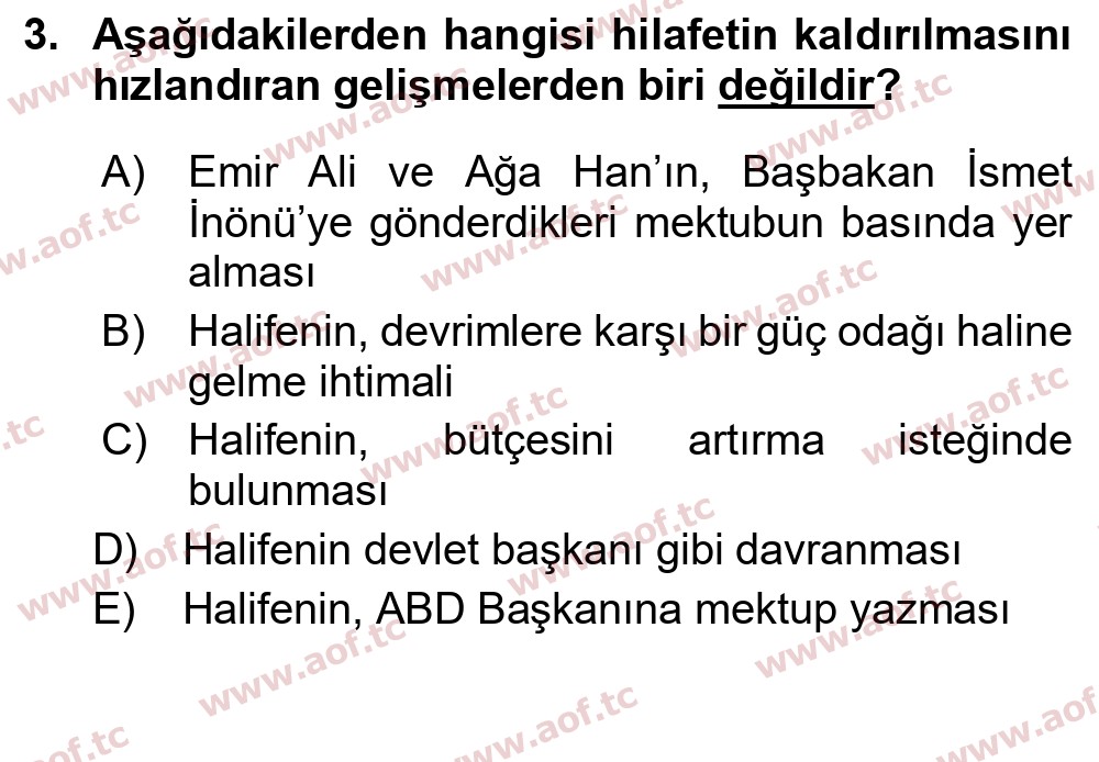 2020 Atatürk İlkeleri ve İnkılap Tarihi 2 Final 3. Çıkmış Sınav Sorusu