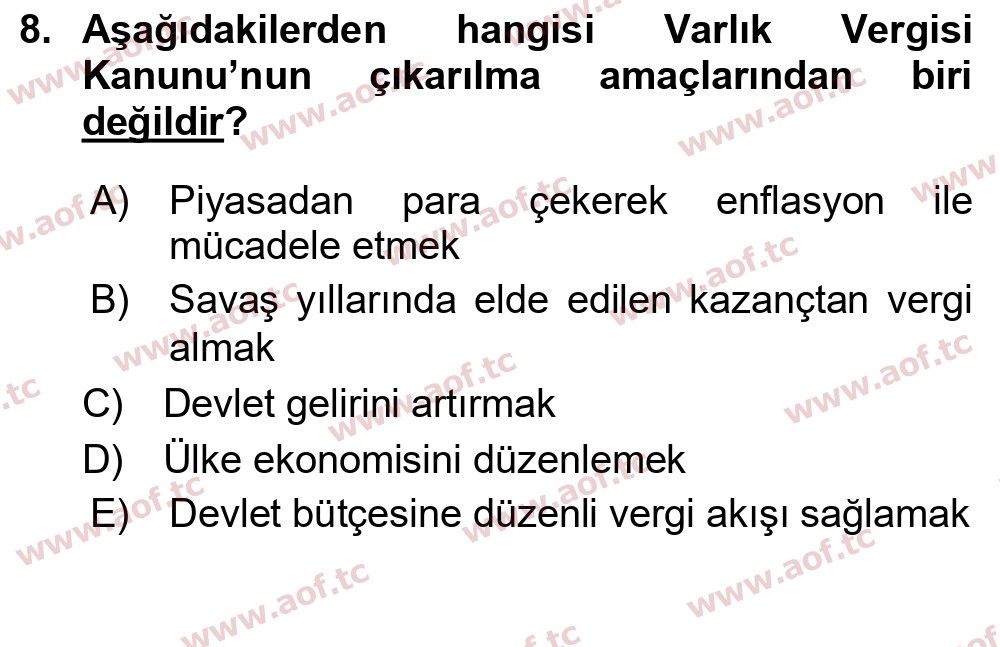2020 Atatürk İlkeleri ve İnkılap Tarihi 2 Final 8. Çıkmış Sınav Sorusu