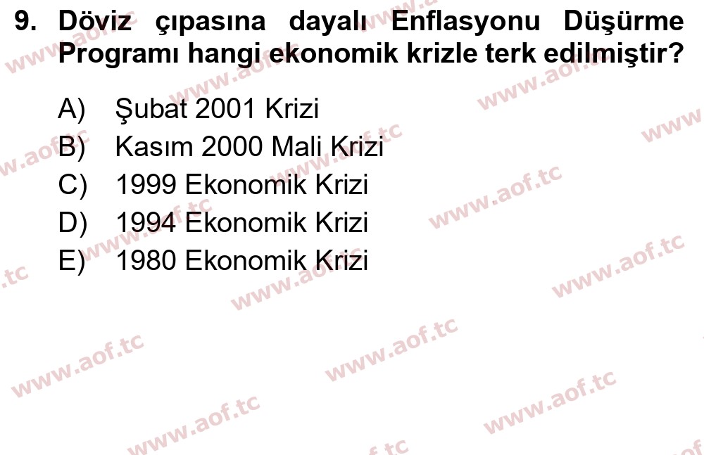 2020 Atatürk İlkeleri ve İnkılap Tarihi 2 Final 9. Çıkmış Sınav Sorusu
