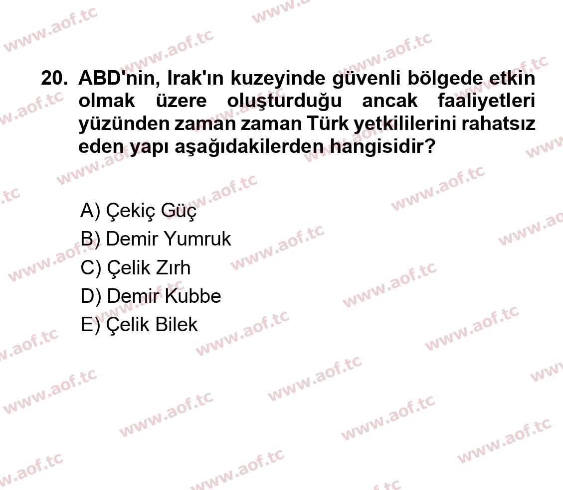 2023 Atatürk İlkeleri ve İnkılap Tarihi 2 Final 20. Çıkmış Sınav Sorusu