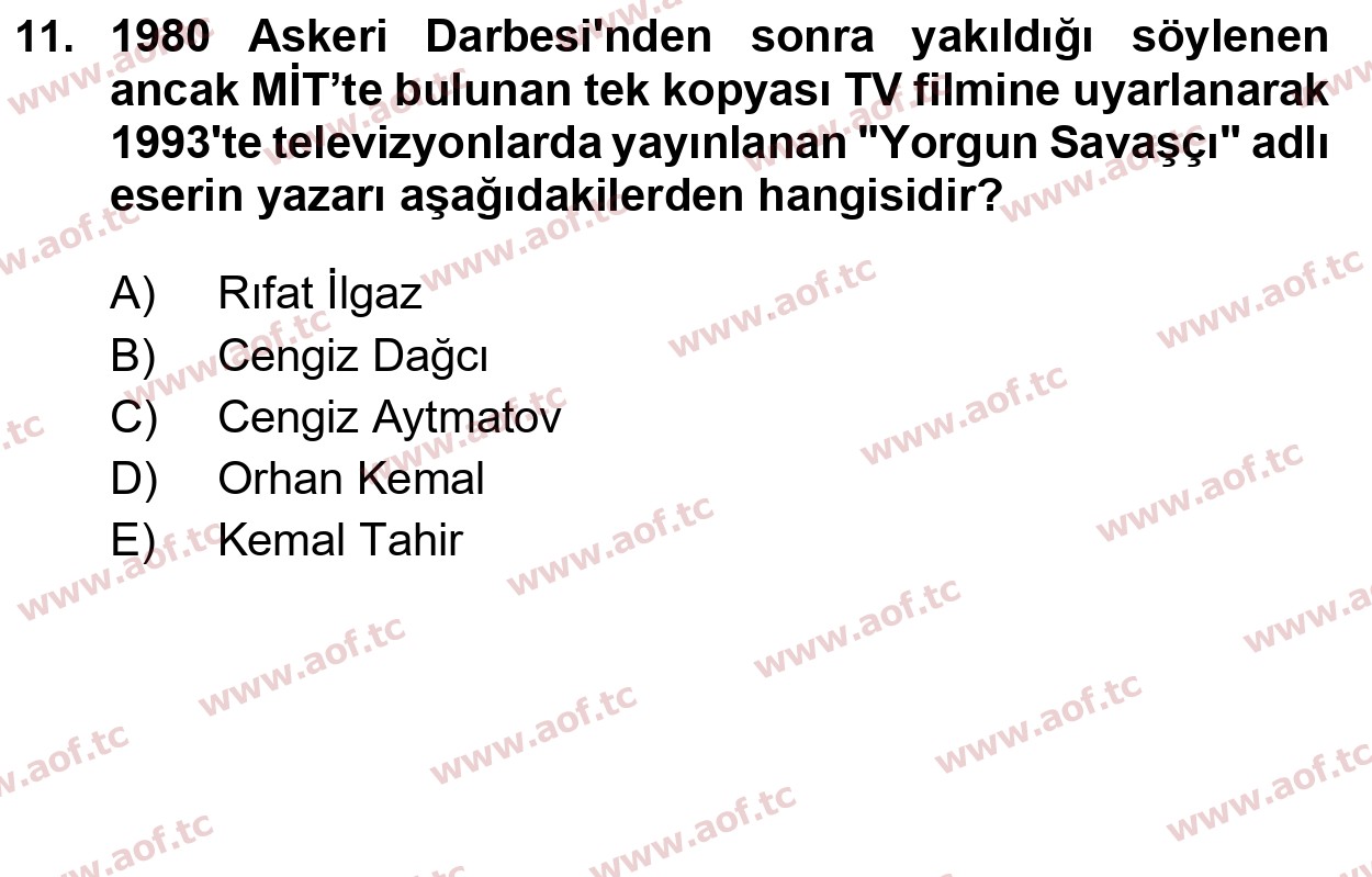 2024 Atatürk İlkeleri ve İnkılap Tarihi 2 Final 11. Çıkmış Sınav Sorusu