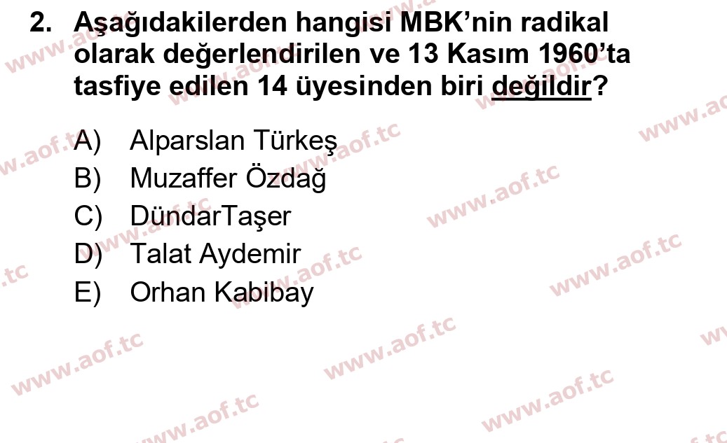 2024 Atatürk İlkeleri ve İnkılap Tarihi 2 Final 2. Çıkmış Sınav Sorusu