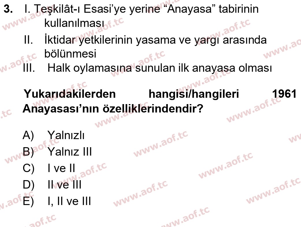 2024 Atatürk İlkeleri ve İnkılap Tarihi 2 Final 3. Çıkmış Sınav Sorusu