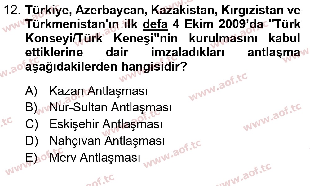 2024 Atatürk İlkeleri ve İnkılap Tarihi 2 Yaz Okulu 12. Çıkmış Sınav Sorusu