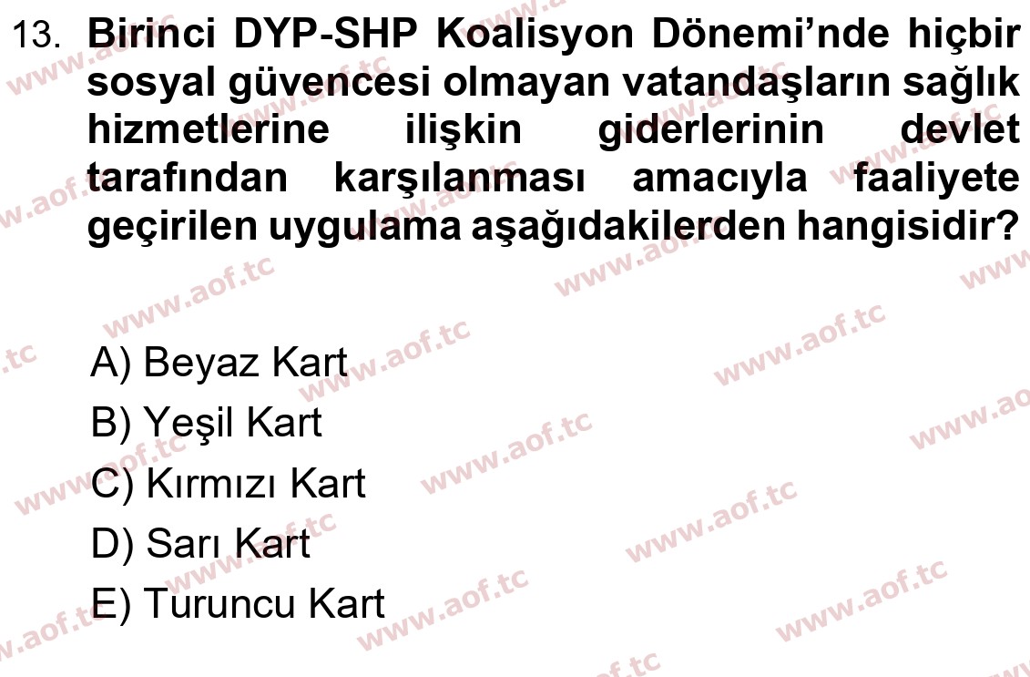 2024 Atatürk İlkeleri ve İnkılap Tarihi 2 Yaz Okulu 13. Çıkmış Sınav Sorusu