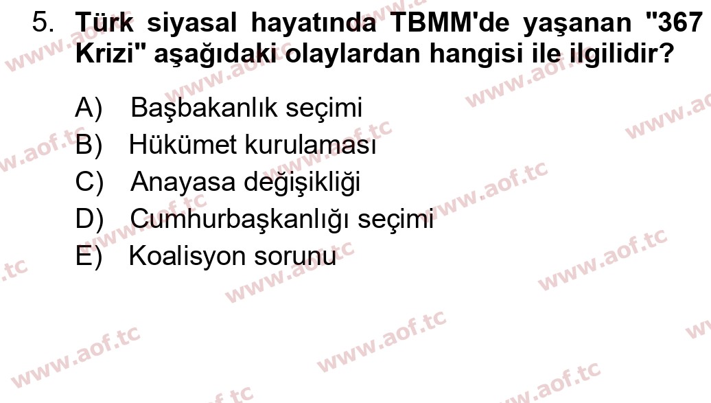 2024 Atatürk İlkeleri ve İnkılap Tarihi 2 Yaz Okulu 5. Çıkmış Sınav Sorusu