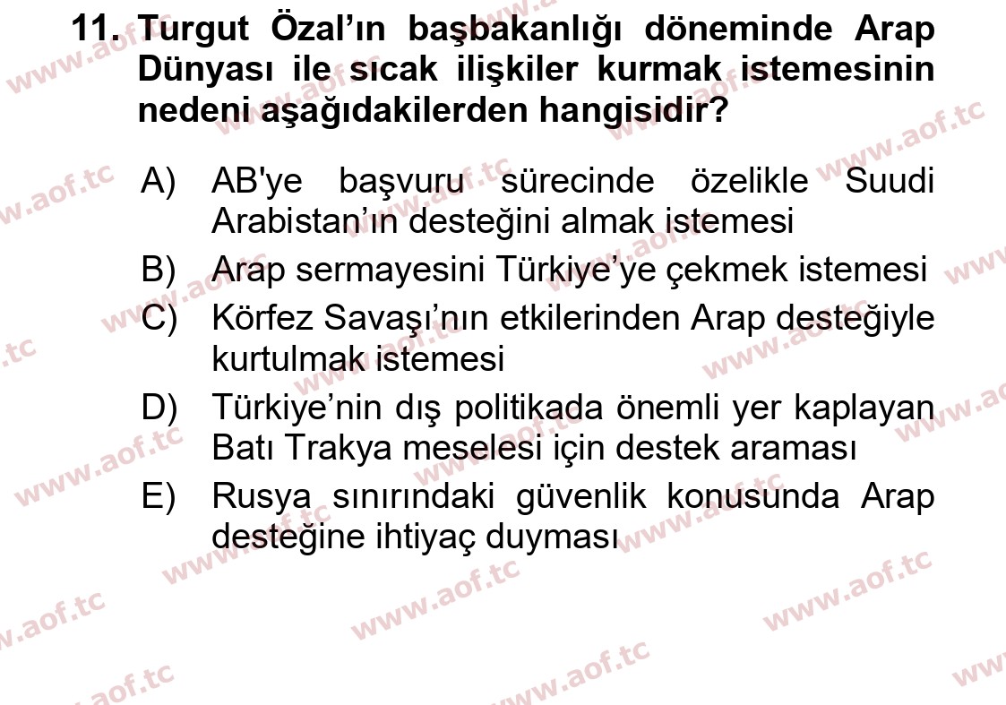 2025 Atatürk İlkeleri ve İnkılap Tarihi 2 Final 11. Çıkmış Sınav Sorusu
