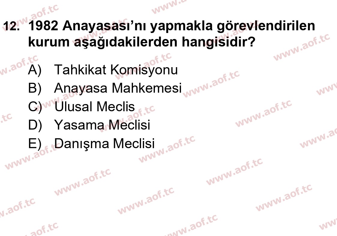 2025 Atatürk İlkeleri ve İnkılap Tarihi 2 Final 12. Çıkmış Sınav Sorusu