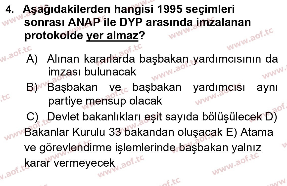 2025 Atatürk İlkeleri ve İnkılap Tarihi 2 Final 4. Çıkmış Sınav Sorusu