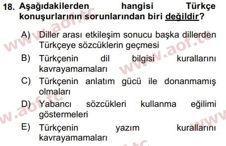 2019 Türk Dili 1 Final 18. Çıkmış Sınav Sorusu