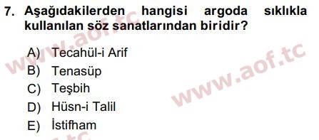 2019 Türk Dili 1 Final 7. Çıkmış Sınav Sorusu