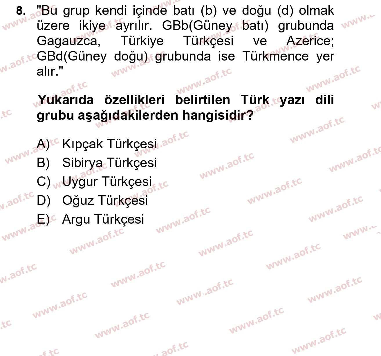 2025 Türk Dili 1 Final 8. Çıkmış Sınav Sorusu