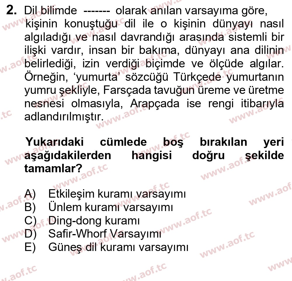 2025 Türk Dili 1 Yaz Okulu 2. Çıkmış Sınav Sorusu
