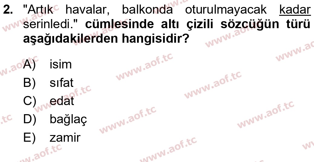 2026 Türk Dili 1 Arasınav 2. Çıkmış Sınav Sorusu