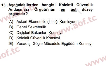 2019 Uluslararası Örgütler Arasınav 13. Çıkmış Sınav Sorusu