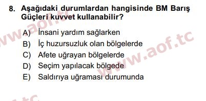 2019 Uluslararası Örgütler Arasınav 8. Çıkmış Sınav Sorusu