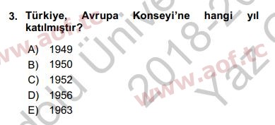 2019 Uluslararası Örgütler Yaz Okulu 3. Çıkmış Sınav Sorusu