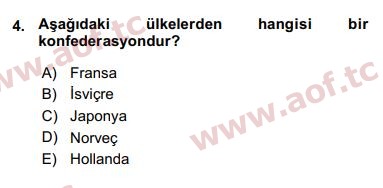 2016 Karşılaştırmalı Siyasal Sistemler Arasınav 4. Çıkmış Sınav Sorusu