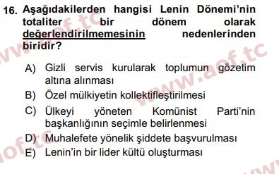 2017 Karşılaştırmalı Siyasal Sistemler Final 16. Çıkmış Sınav Sorusu