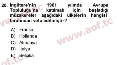 2017 Karşılaştırmalı Siyasal Sistemler Final 20. Çıkmış Sınav Sorusu