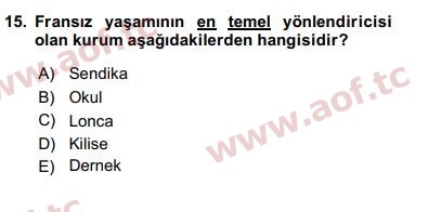 2018 Karşılaştırmalı Siyasal Sistemler Arasınav 15. Çıkmış Sınav Sorusu