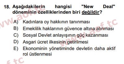 2018 Karşılaştırmalı Siyasal Sistemler Arasınav 18. Çıkmış Sınav Sorusu