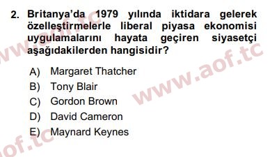 2018 Karşılaştırmalı Siyasal Sistemler Arasınav 2. Çıkmış Sınav Sorusu
