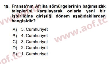 2019 Karşılaştırmalı Siyasal Sistemler Arasınav 19. Çıkmış Sınav Sorusu