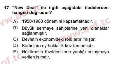 2020 Karşılaştırmalı Siyasal Sistemler Arasınav 17. Çıkmış Sınav Sorusu