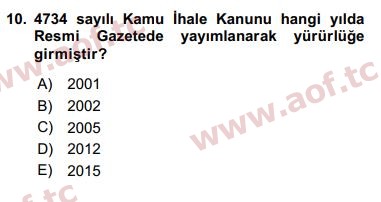 2018 Yerel Yönetimler Arasınav 10. Çıkmış Sınav Sorusu