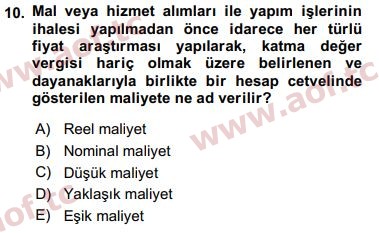 2019 Yerel Yönetimler Arasınav 10. Çıkmış Sınav Sorusu