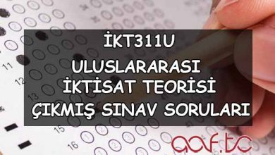 İKT311U Uluslararası İktisat Teorisi Çıkmış Sınav Soruları