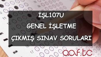 İŞL107U Genel İşletme Çıkmış Sınav Soruları